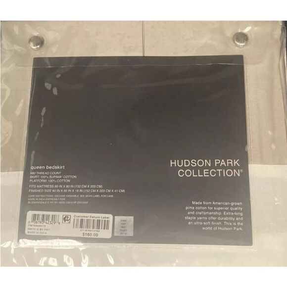 HUDSON PARK COLLECTION 680TC King Bedskirt, Pewter - Picture 3 of 3